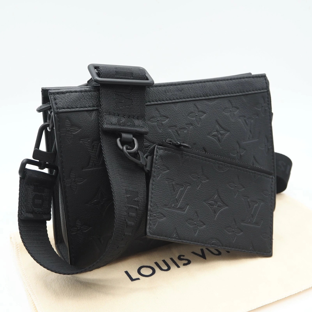 Louis Vuitton Monogram Shadow Black Gaston Wearable Wallet Shoulder Bag Black
